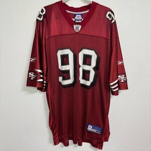 Vintage Reebok San Francisco 49ers Julian Peterson #98 Red NFL Jersey Men Sz XL